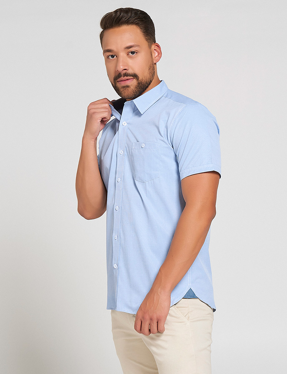 Camisa Unicolor con Bolsillo Lateral