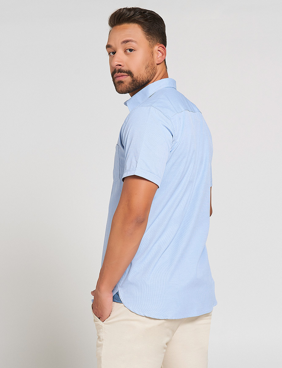 Camisa Unicolor con Bolsillo Lateral