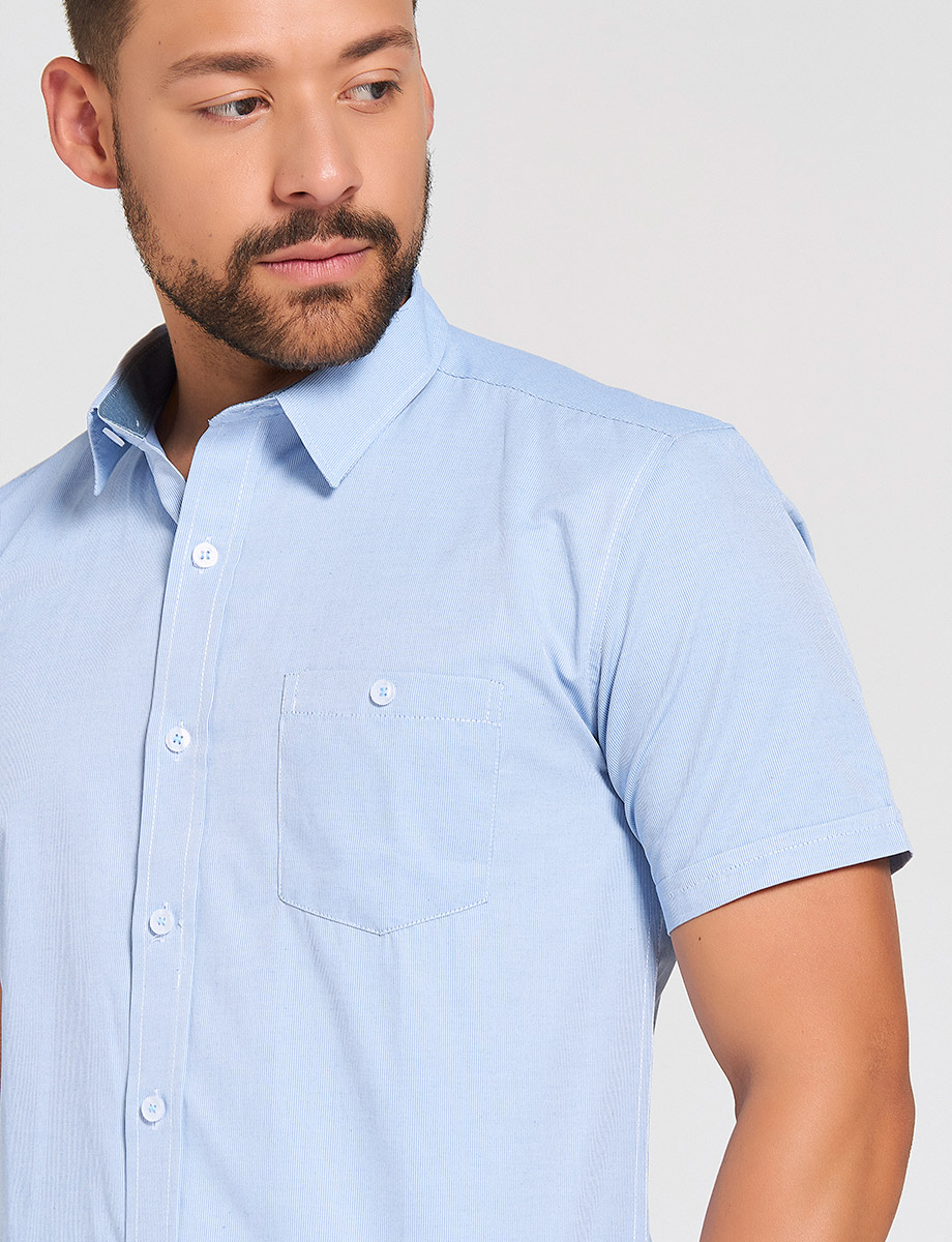 Camisa Unicolor con Bolsillo Lateral