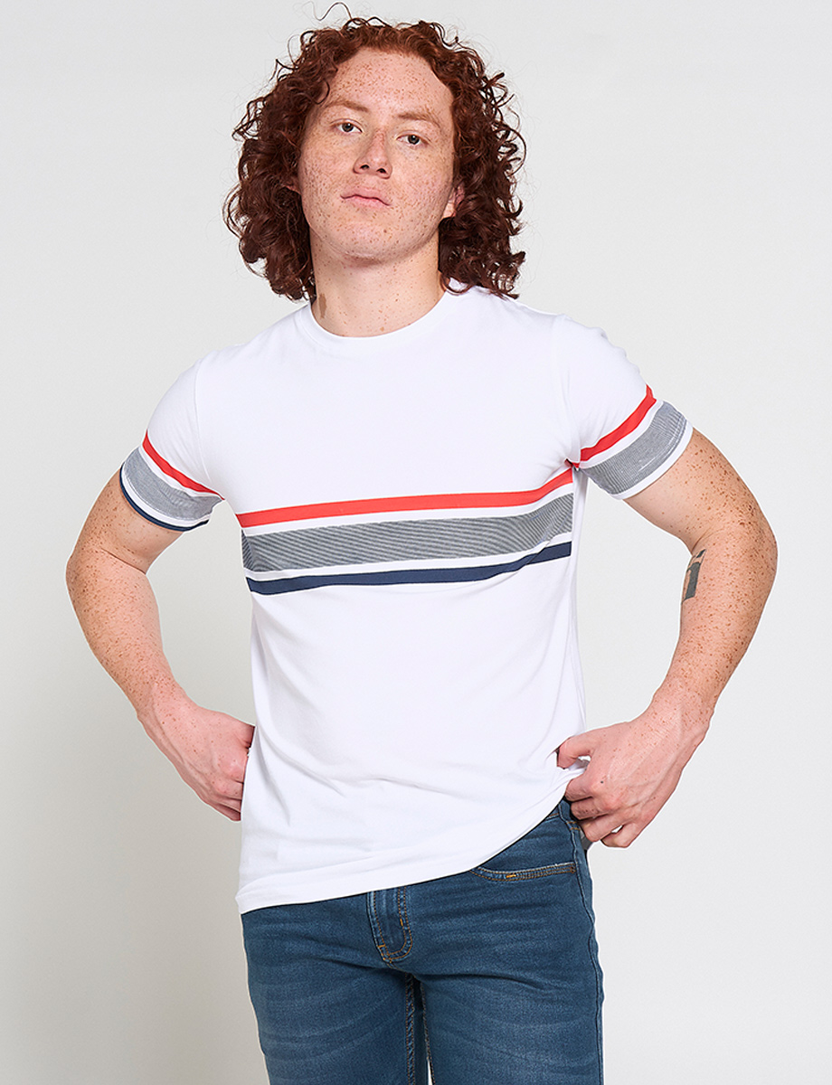 Camiseta Líneas Horizontales Blanca