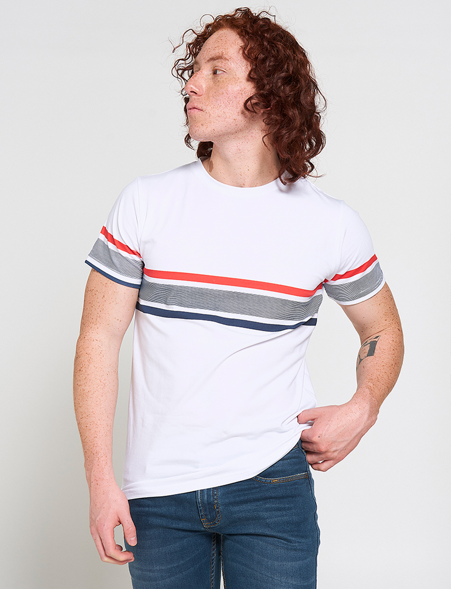 Camiseta Líneas Horizontales Blanca