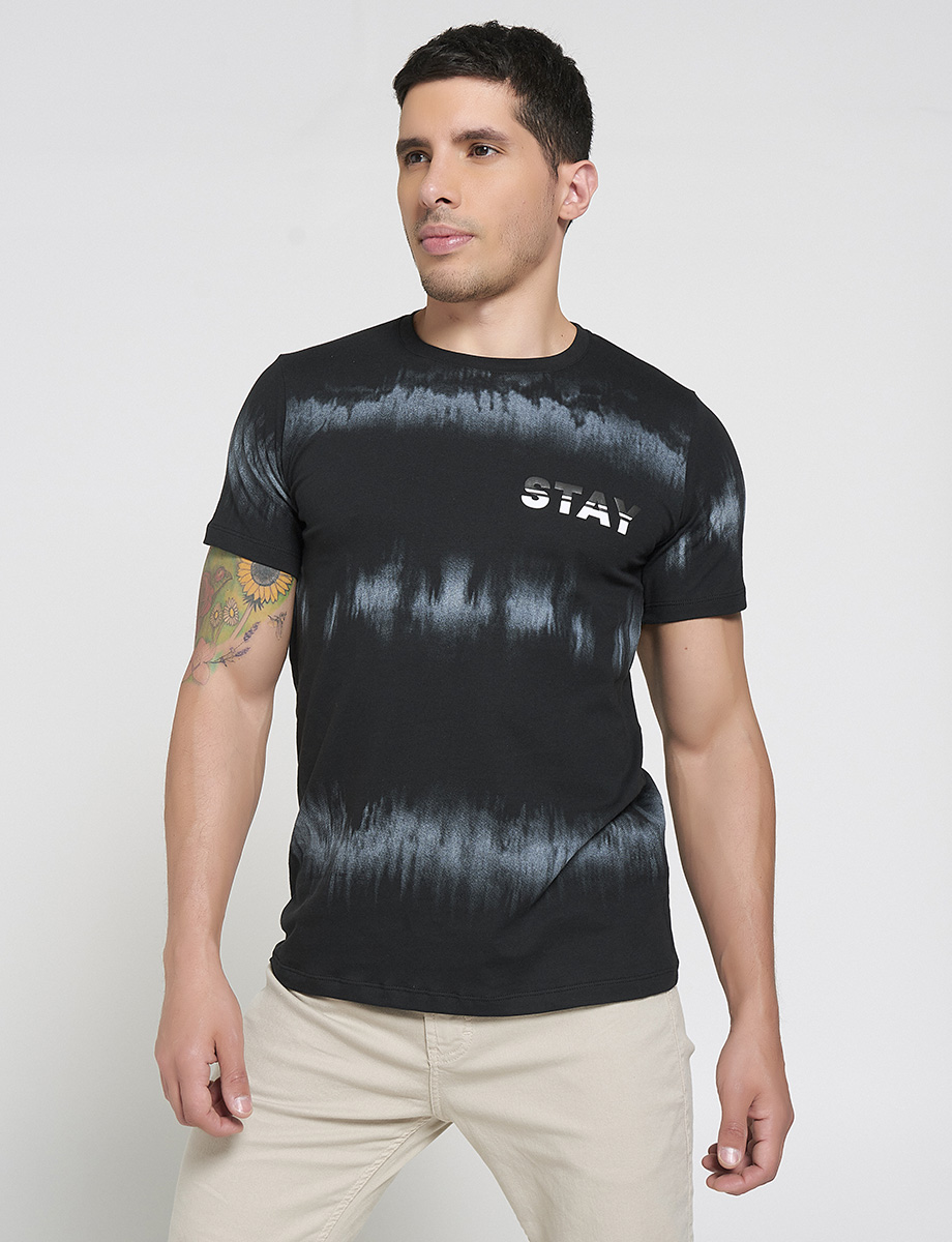 Camiseta Tie-Dye Negra Stay
