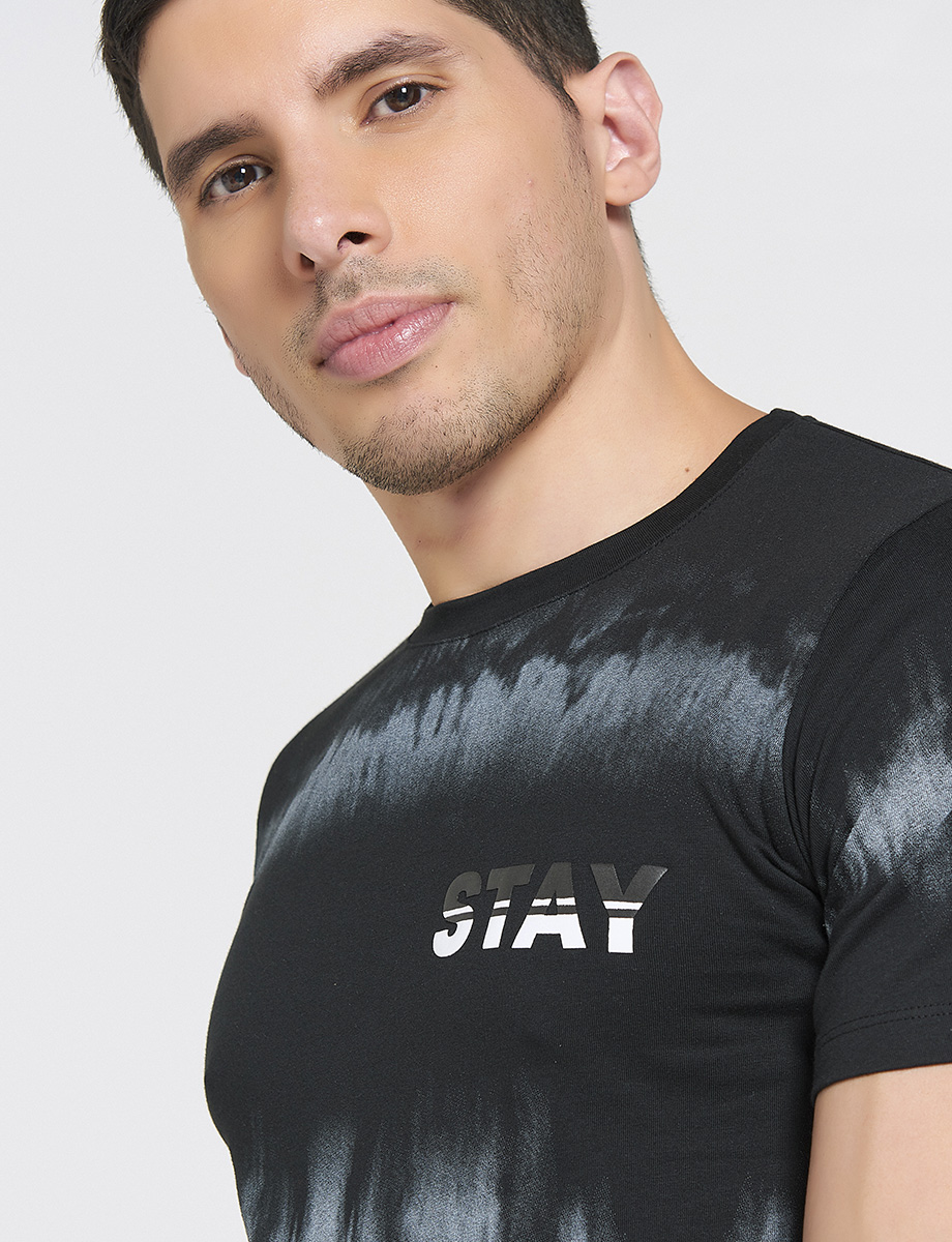 Camiseta Tie-Dye Negra Stay