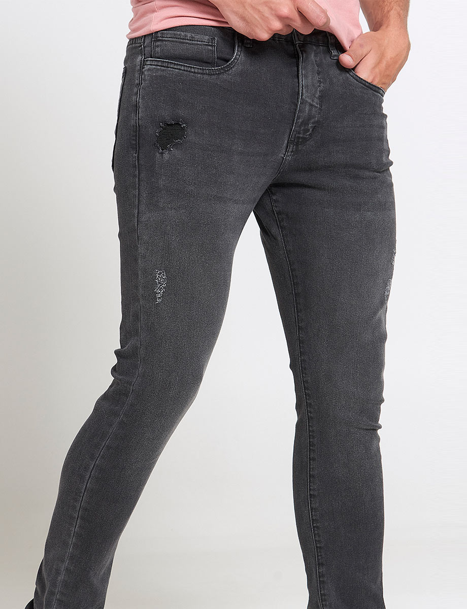 Jean Skinny Roto Parchado