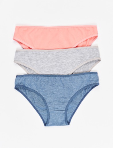 Set de Panties Bikini Unicolor x3