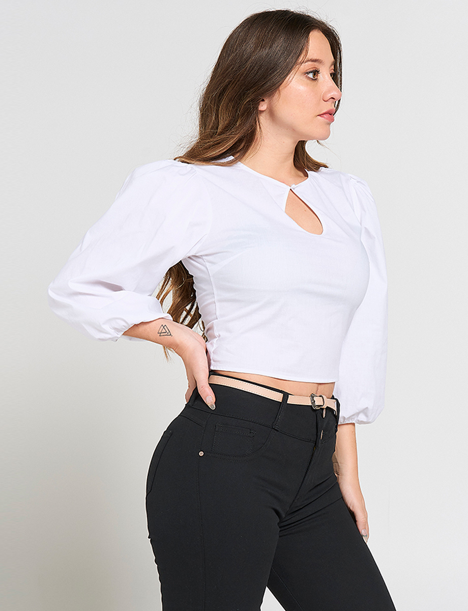 Blusa Corta Mangas Bombachas