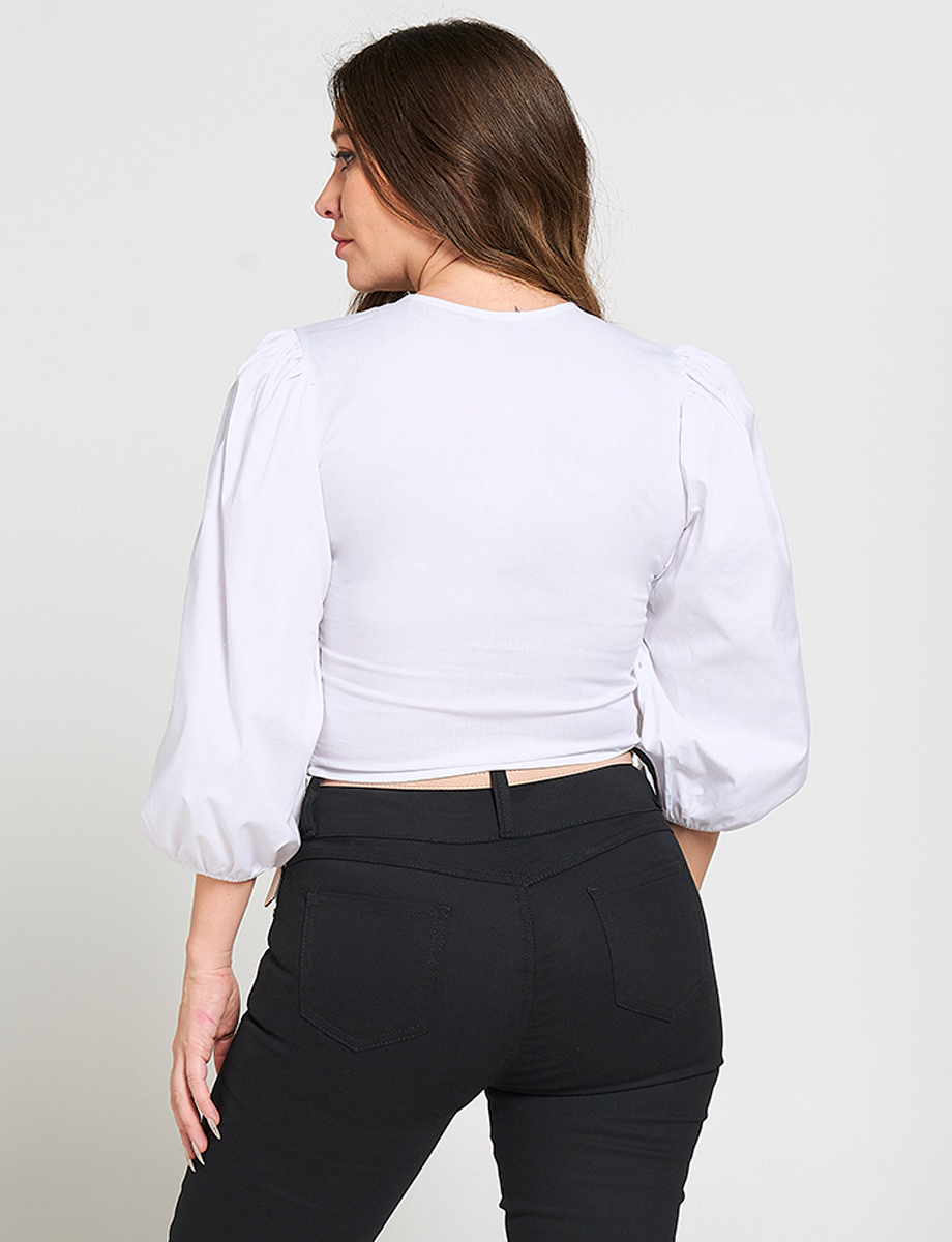 Blusa Corta Mangas Bombachas