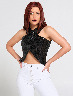 Top Lentejuelas con Cruce Frontal Negro
