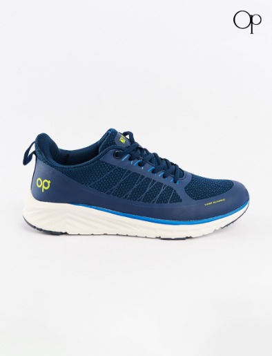 Sneaker Unicolor Azul con Cordones | OP
