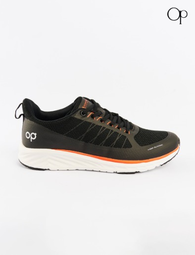 Sneaker Negro / Naranja con Cordones | OP
