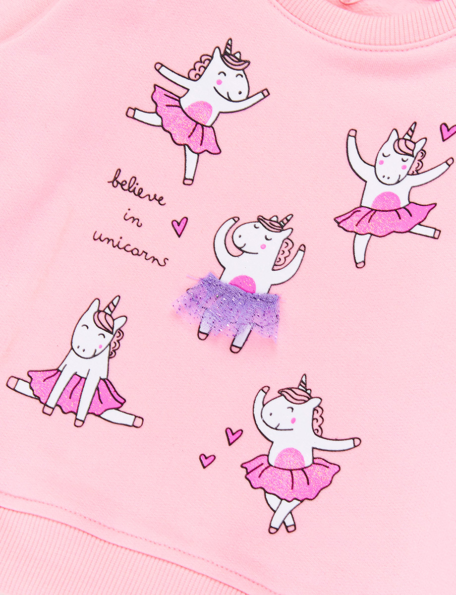 Buzo Estampado Unicornios Rosado
