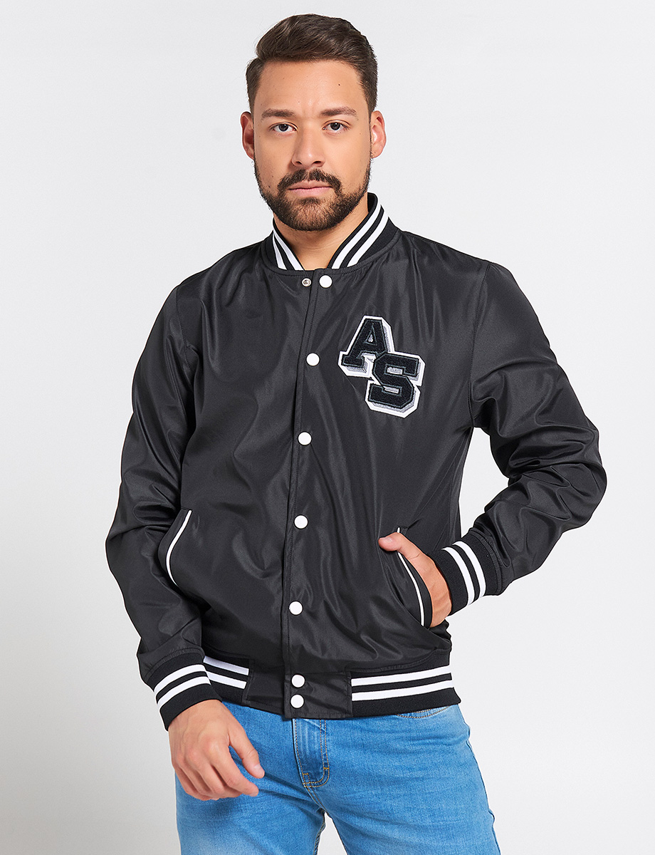 Chaqueta Bomber Bordada Para Hombre