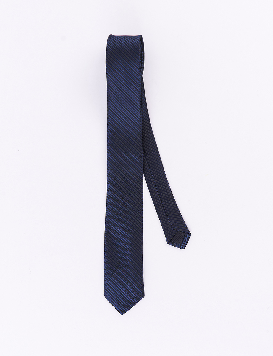 Corbata a Rayas Azul Oscuro