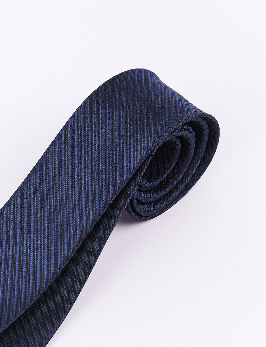 Corbata a Rayas Azul Oscuro