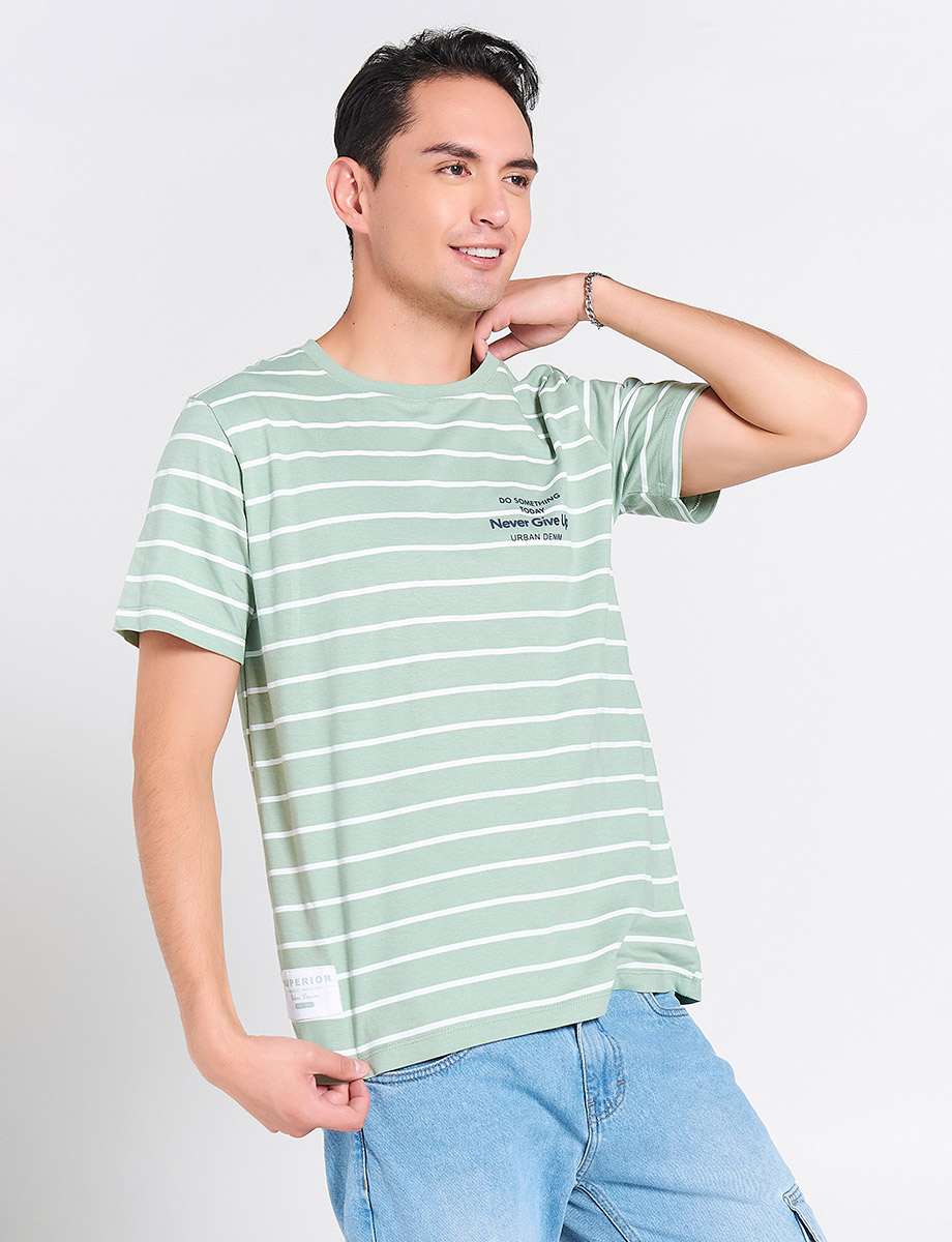 Camiseta Never Give up Verde Agua