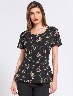 Blusa Estampada Flores Manga Corta