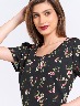 Blusa Estampada Flores Manga Corta