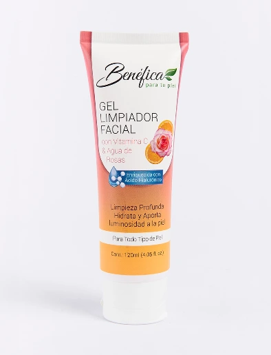 Gel Limpiador Facial Con Vitamica C y Agua de Rosas | Benéfica