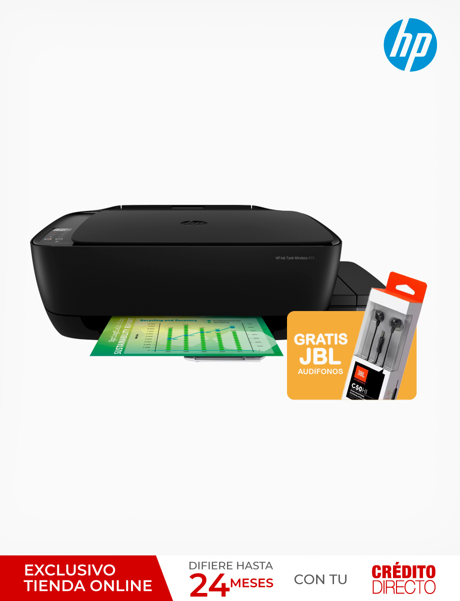 Impresora HP Ink Tank Wireless 415 + Audífonos JBL C50HI