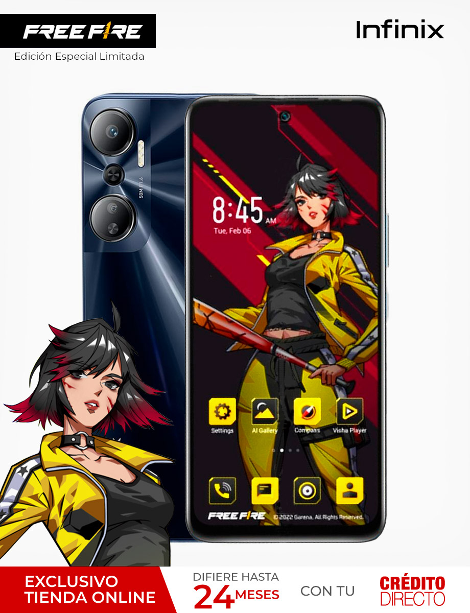 Infinix Hot 20 Free Fire 128GB 6.82" Negro