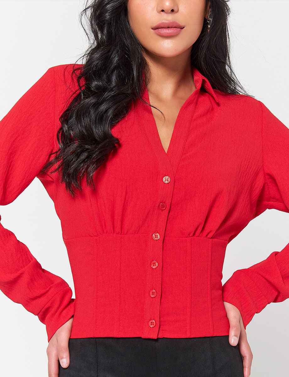 Blusa con Corset Rojo