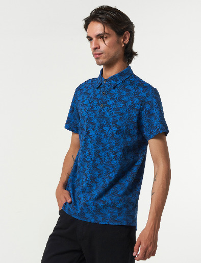 Camiseta Polo Full Print  Azul