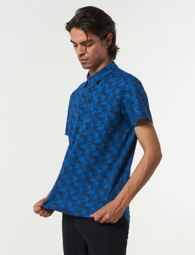 Camiseta Polo Full Print  Azul