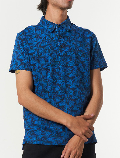 Camiseta Polo Full Print  Azul