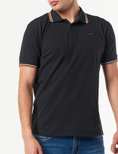 Camiseta Polo Llana Negro