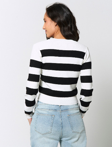 Sweater Rayas Negro/Blanco