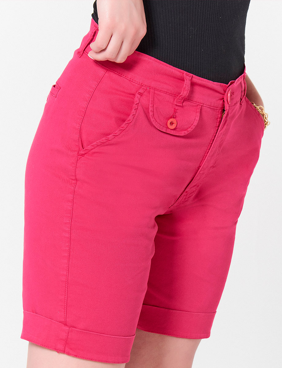 Bermuda Gabardina Fucsia