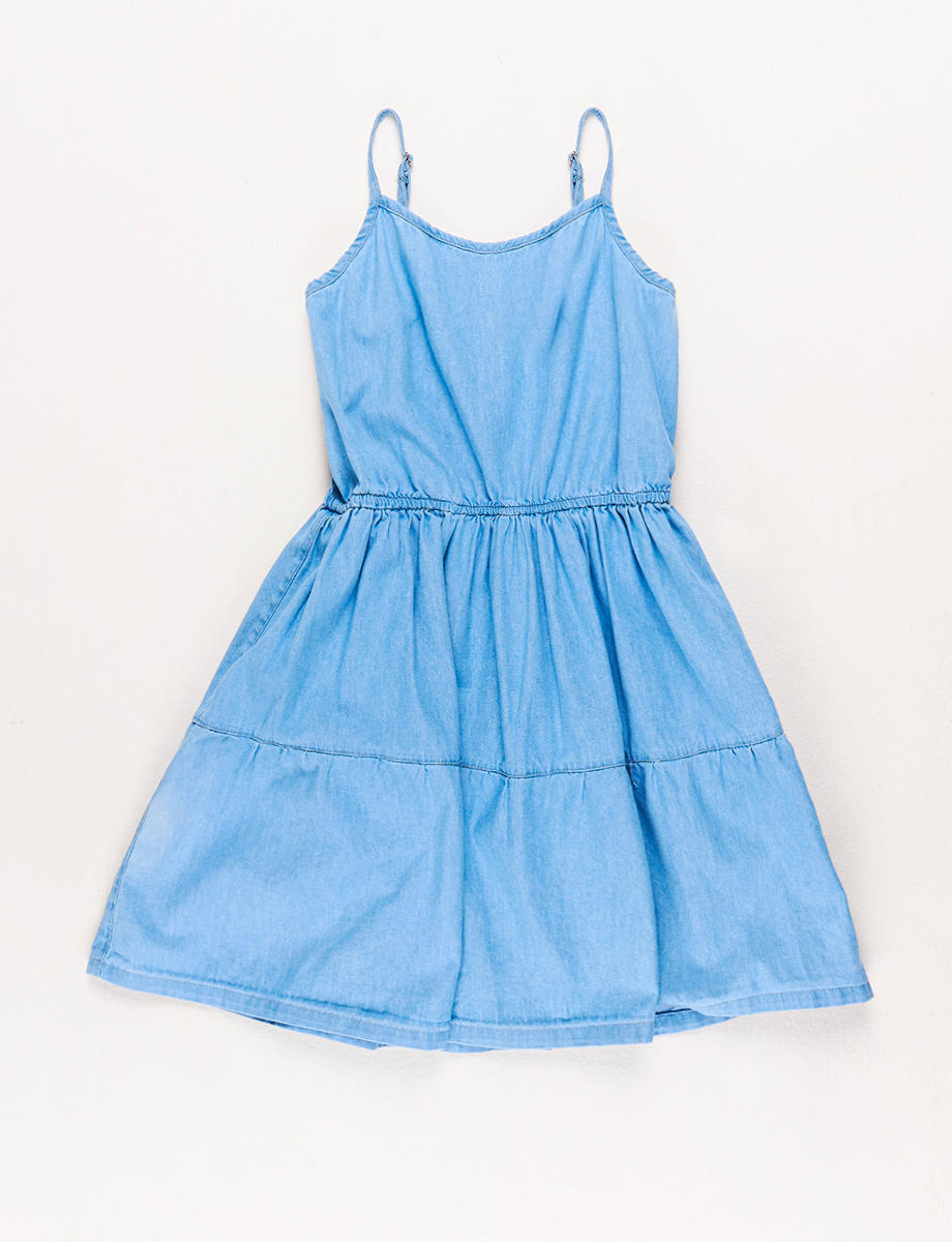 Vestido de Tiras Celeste