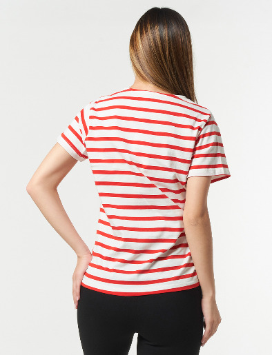 Camiseta Glam Rayas Rojo/Blanco
