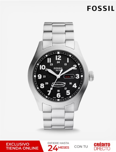 Reloj Defender en Acero Inoxidable Plateado | <em class="search-results-highlight">Fossil</em>