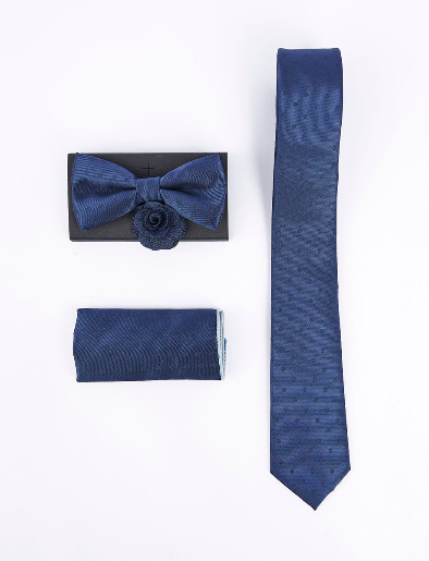 Set de Corbata Azul Oscuro