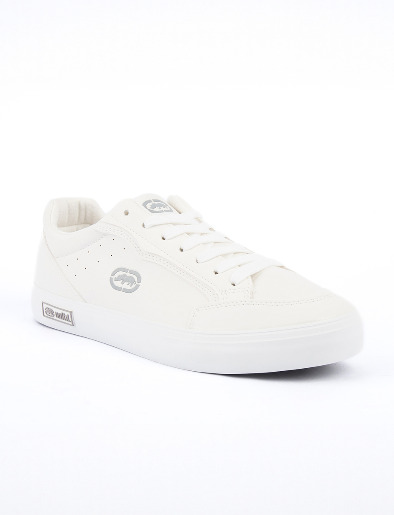 Zapato Blanco Caña Baja Cordones