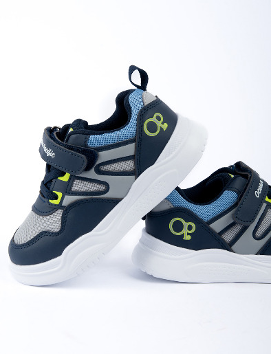 Sneaker Cordones y Velcro Azul | OP