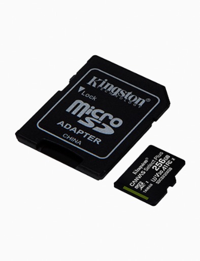 Micro SD con Adaptador 256GB Negro | Kingston