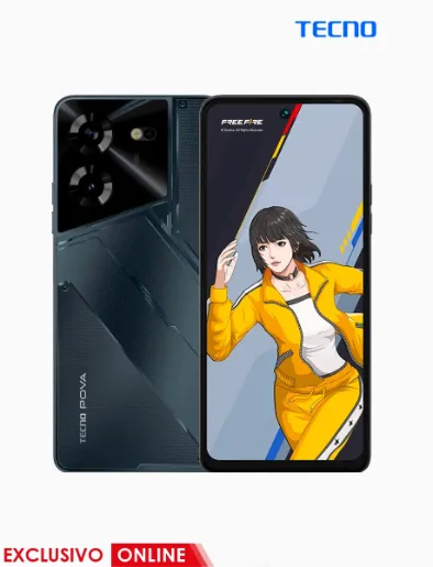 Celular POVA 5 X Free Fire Gamer 256GB Negro | Tecno