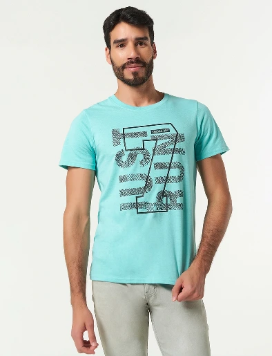 Camiseta Just Run Turquesa