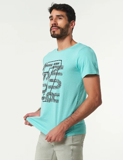 Camiseta Just Run Turquesa