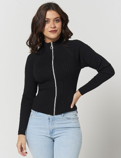 Sweater Cierre Negro