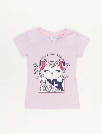 Camiseta Pre Gato Lila