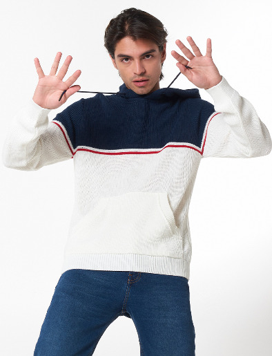 Sweater con Capucha Crudo