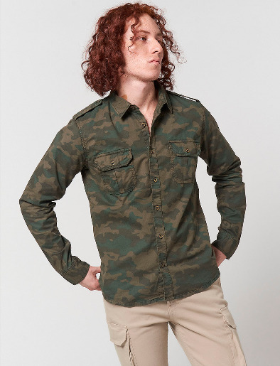 Camisa con Bolsillos Verde <em class="search-results-highlight">MIlitar</em>