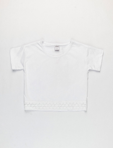 Camiseta Pre Encaje Blanco
