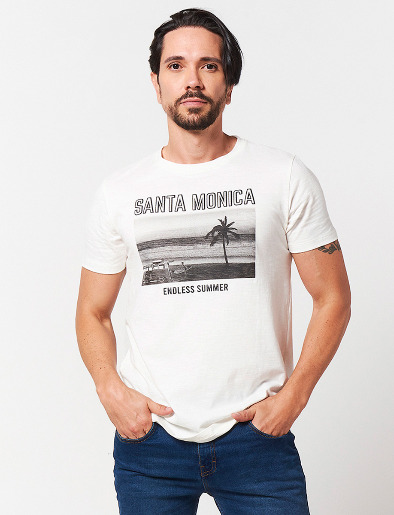 Camiseta Santa Monica  Crudo