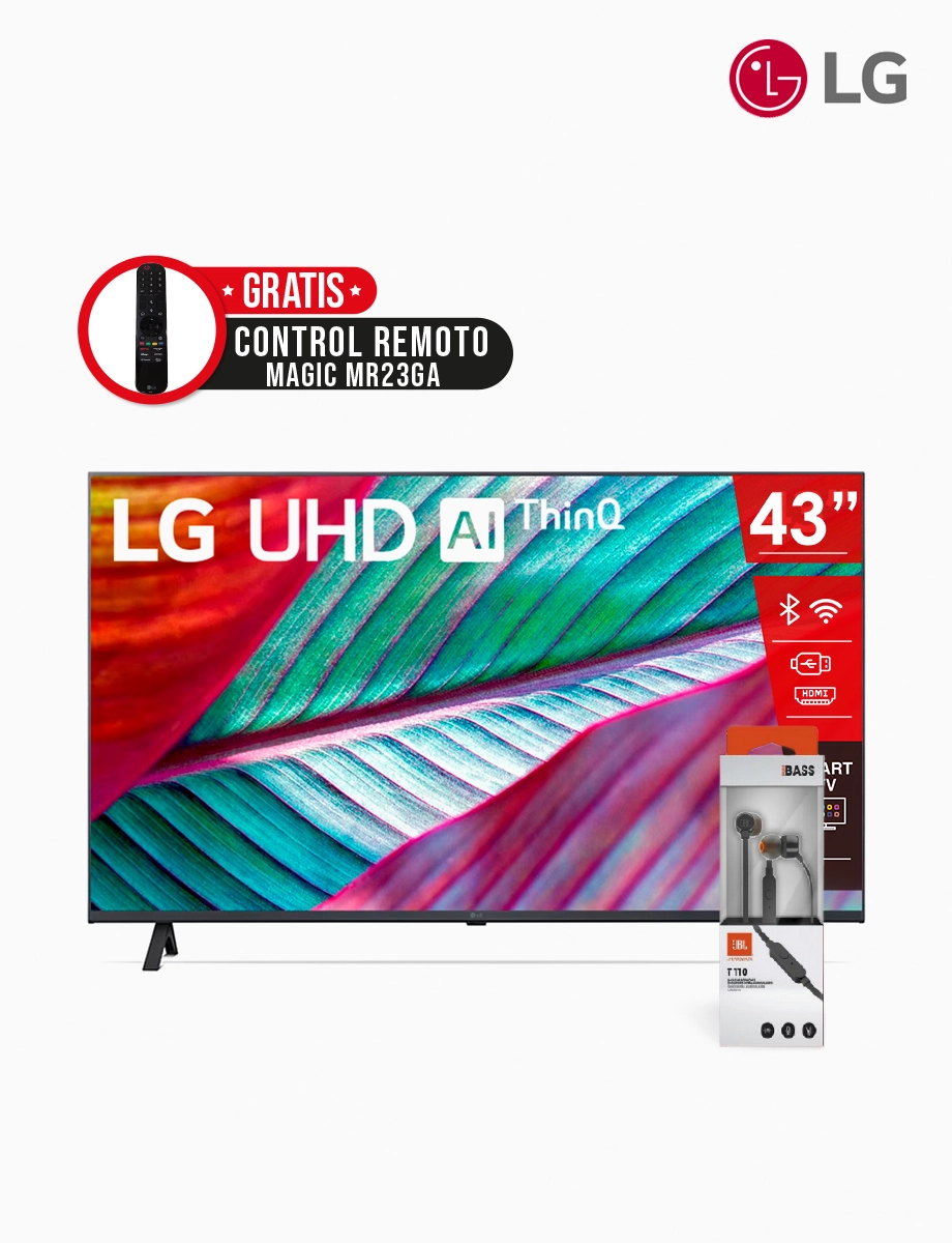 Smart TV de 43" UHD 4K LG + Audífono JBL T110