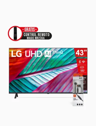 Combo Televisor de 43" UHD 4K | LG + Audífono T110 | JBL