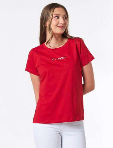 Camiseta Estampada Rojo